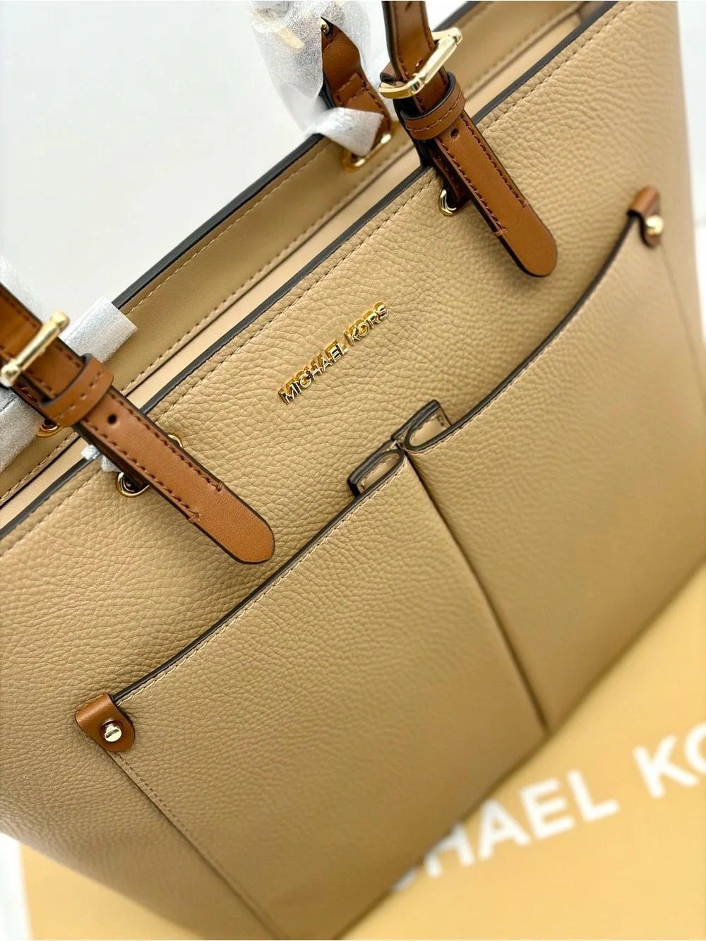 Michael Kors Jet Sest Travel Medium Double Pocket Tote Shoulder Bag